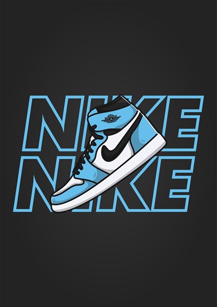 Nike Air Jordan Bleu 2 affiches et impressions par Sneakers Head
