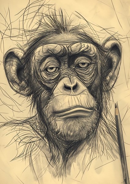 Pencil Sketch Brown Monkey Hand Drawing Stock Illustration 323562032 |  Shutterstock