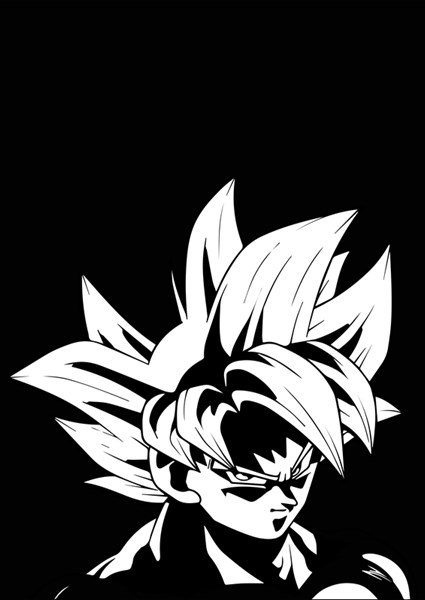 Goku Noir et Blanc affiches et impressions par Bayu Okto Saputra