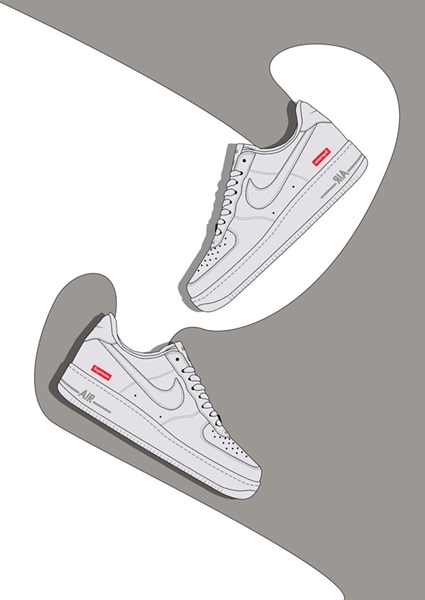 air force 1 x supreme posters prints by sneakerhead collections Printler