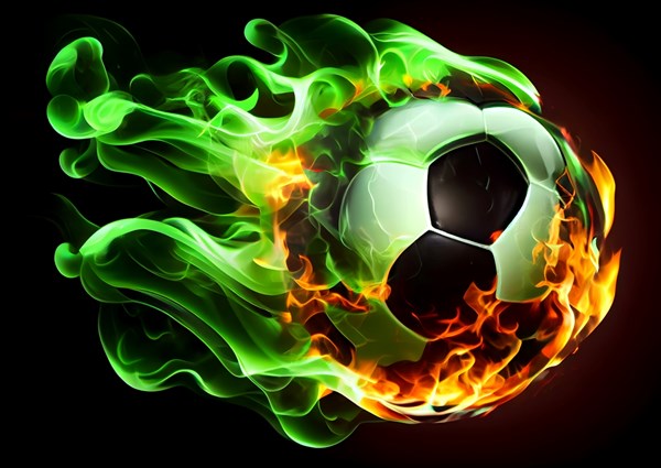 Palla di fuoco da calcio poster & stampe di Moritz Uebe - Printler