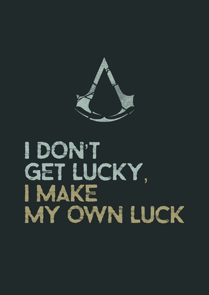 Gaming Quote I dont get lucky poster & stampe di Ota Studios