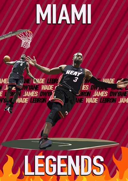 Dwyane Wade Lebron James posters prints by Lars C
