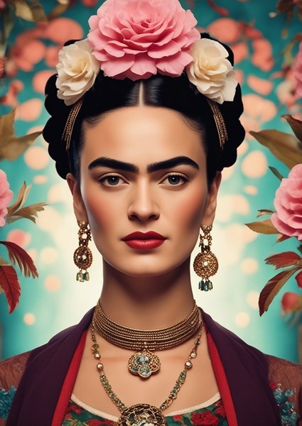 Frida Kahlo - Bellezza floreale poster & stampe di Digital Corner