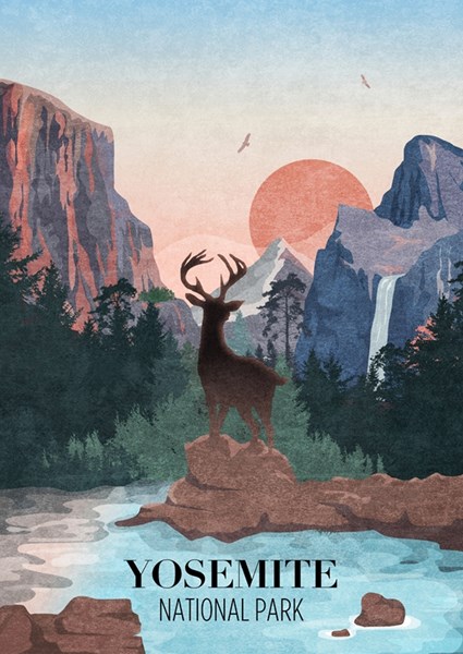YosemiteNationalpark Poster von Emel Tunaboylu by The Artcircle Printler