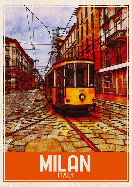 Milano Italia Viaggi Arte poster & stampe di FAA Grafica - Printler