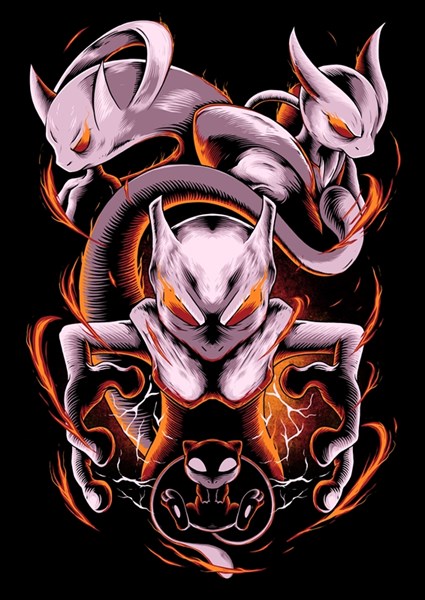 Pokémon légendaire Mewtwo affiches et impressions par Bulukumis - Printler