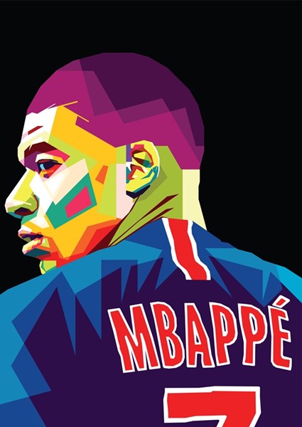Kylan Mbappe dans WPAP Pop Art affiches et impressions par Amex
