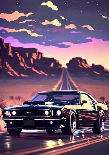 Ford Mustang Muscle Car Poster von Pixaverse