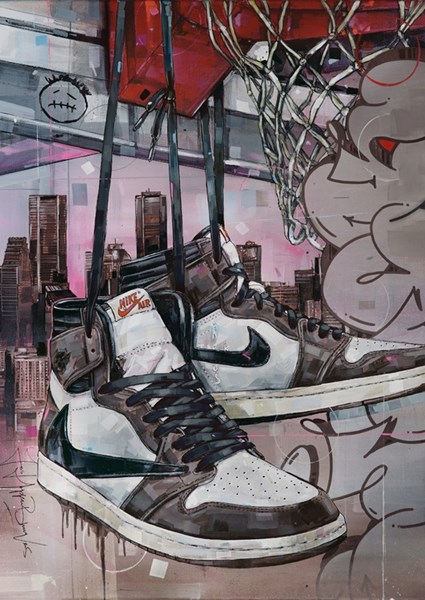 Jordan 1 Travis Scott peinture affiches et impressions par Jos