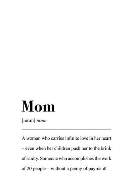Maman définition • Affiche Maman