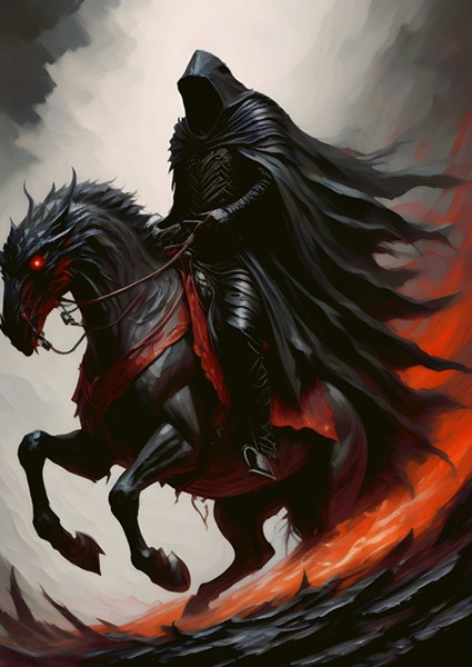 NAZGUL REITET DURCHS FEUER Poster von Jon Klebes Printler