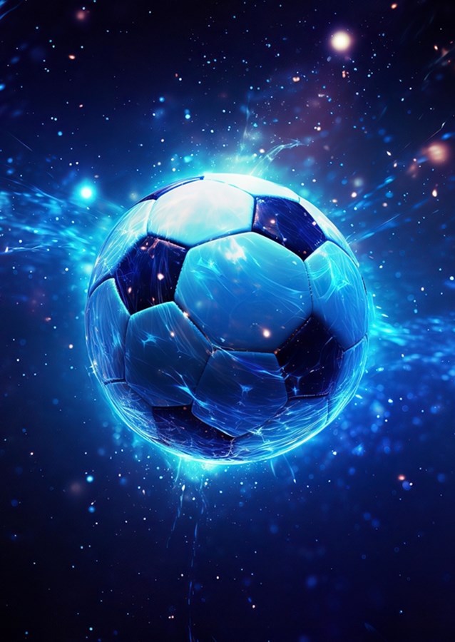 Football Soccer Ball Blue posters prints by FotoKonzepteDE