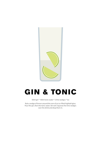 Gin Tonic Plakat af William Gustafsson - Printler