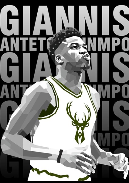 Giannis antetokounmpo black and top white