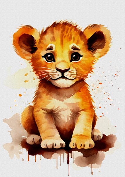 der Simba von Poster KamarGraffiti | Printler Löwen Der König