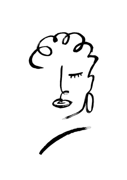 Line Art Gezicht Innerlijke Kracht posters art prints door