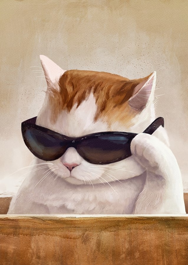 Cat With Glasses Meme posters prints by Mashz