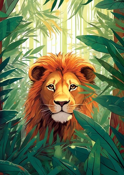 Der Löwe im Dschungel Poster von Max Ronn | Printler