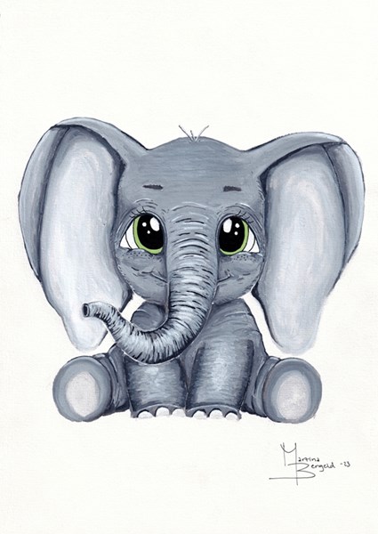 Elefant Printler Bergeld von | Poster Martina