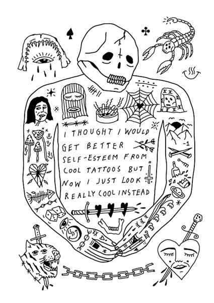 Saves the Day  Through Being Cool Tattoo Flash  Jared Gaines Art