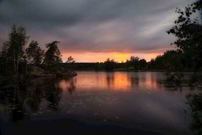 Zonsondergang in Zweden
