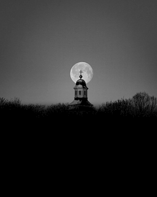 The church and the moon
