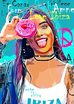 Ibiza Vibes-Fun mit Donut