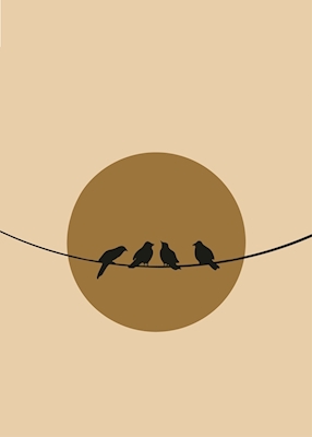 Poster astratto di uccelli