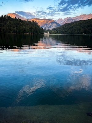 sunset at hechtsee in bavaria