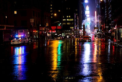 Rainy evening in  New York