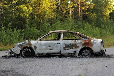 Carro queimado - Audi