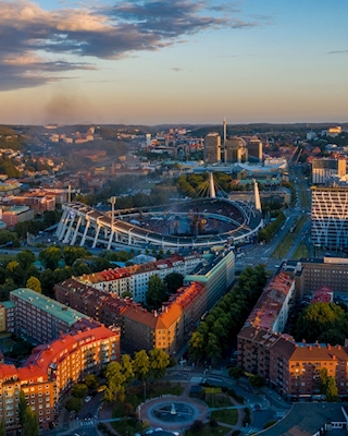 Solnedgang over Ullevi