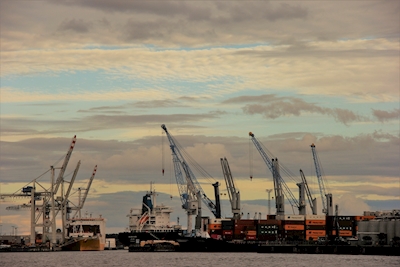 Port on the Elbe - Hamburg