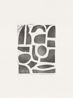 Linocutin abstrakti #2