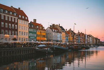 Nyhavn durante il tramonto