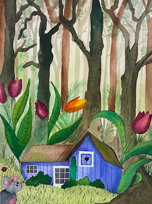 Pieni talo metsässä