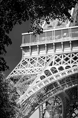 The Eiffel tower in white