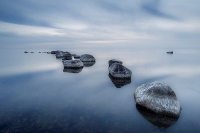 Stones in quiet Sea
