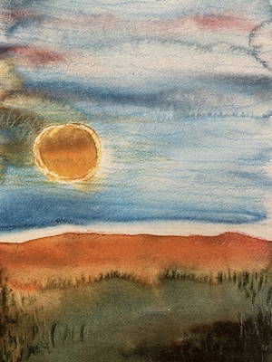 Pôr-do-sol nas dunas de Tversted.