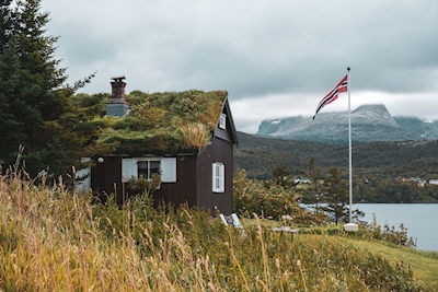 beautiful hut at the fjord