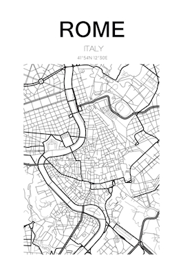 Cartaz do mapa da cidade de Roma