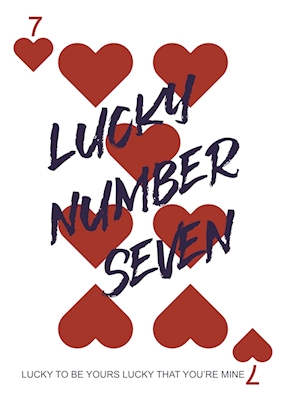 Plakat szczęśliwego numeru siedem