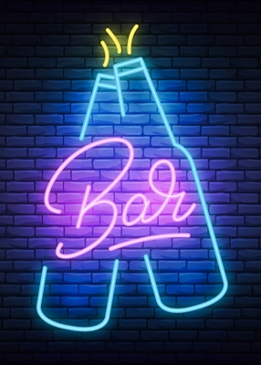 Neon Bier Bar Flaschen