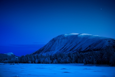 Mountain in the blue hour