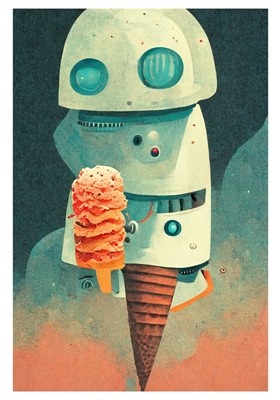 Roboter-Eiscreme-Liebe