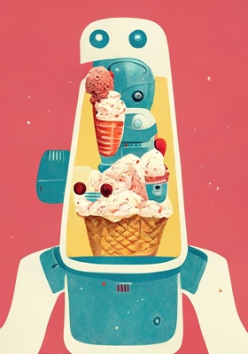 Amour de la crème glacée robotique