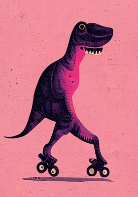 T-Rex na kolečkových bruslích