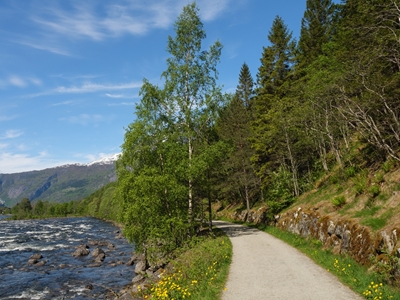 path at the river in norway