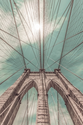 Vintage Brooklyn Bridge detalje